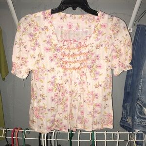 Vintage Floral Pink Women's Top
